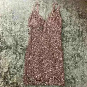 Macy's Glittering Sequin Dress in Bronze